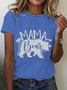 Lässig Textbriefe Rundhals Kurzarm T-Shirt