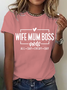 Lässig Textbriefe Rundhals Kurzarm T-Shirt