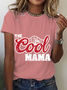 Lässig Textbriefe Rundhals Kurzarm T-Shirt