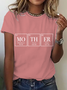 Lässig Textbriefe Rundhals Kurzarm T-Shirt