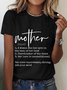Lässig Textbriefe Rundhals Kurzarm T-Shirt
