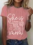 Lässig Textbriefe Rundhals Kurzarm T-Shirt