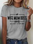 Lässig Textbriefe Rundhals Kurzarm T-Shirt