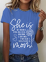 Lässig Textbriefe Rundhals Kurzarm T-Shirt