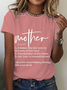 Lässig Textbriefe Rundhals Kurzarm T-Shirt