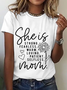 Lässig Textbriefe Rundhals Kurzarm T-Shirt