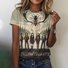 Lässig Figur Rundhals Kurzarm T-Shirt