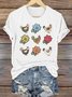 Lässig Tier Rundhals Kurzarm T-Shirt