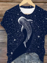 Lässig Sternenklarer Himmel Rundhals Kurzarm T-Shirt