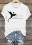 Lässig Textbriefe Rundhals Kurzarm T-Shirt