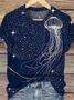 Lässig Sternenklarer Himmel Rundhals Kurzarm T-Shirt