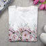 Lässig Geblümt Rundhals Langarm T-Shirt