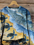 Lässig Rundhals Tier Sweatshirt