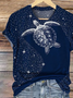 Lässig Sternenklarer Himmel Rundhals Kurzarm T-Shirt