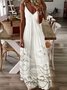 Damen Verlaufsmuster V-Ausschnitt Gallus Bequem Retro Maxikleid