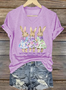 Lässig Tier V-Ausschnitt Kurzarm T-Shirt