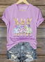 Lässig Tier V-Ausschnitt Kurzarm T-Shirt