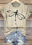 Lässig Tier Rundhals Kurzarm T-Shirt