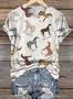 Lässig Tier Rundhals Kurzarm T-Shirt