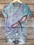Lässig Tier Rundhals Kurzarm T-Shirt