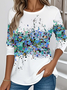 Retro 3d Drucken Rundhals Langarm T-Shirt