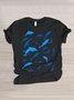 Lässig Tier Rundhals Kurzarm T-Shirt