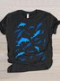 Lässig Tier Rundhals Kurzarm T-Shirt