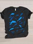 Lässig Tier Rundhals Kurzarm T-Shirt