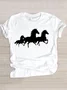 Lässig Tier Rundhals Kurzarm T-Shirt