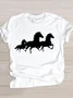 Lässig Tier Rundhals Kurzarm T-Shirt