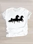 Lässig Tier Rundhals Kurzarm T-Shirt