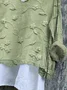 V-Ausschnitt Langarm Geblümt Print Regelmäßig Mikroelastizität Weit T-Shirt mit Grafik Bluse_ für Damen