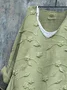 V-Ausschnitt Langarm Geblümt Print Regelmäßig Mikroelastizität Weit T-Shirt mit Grafik Bluse_ für Damen
