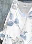 V-Ausschnitt Langarm Geblümt Print Regelmäßig Mikroelastizität Weit T-Shirt mit Grafik Bluse_ für Damen