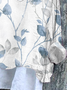V-Ausschnitt Langarm Geblümt Print Regelmäßig Mikroelastizität Weit T-Shirt mit Grafik Bluse_ für Damen