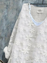 V-Ausschnitt Langarm Geblümt Print Regelmäßig Mikroelastizität Weit T-Shirt mit Grafik Bluse_ für Damen