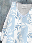 V-Ausschnitt Langarm Gestreift Print Regelmäßig Mikroelastizität Weit T-Shirt mit Grafik Bluse_ für Damen