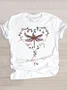 Lässig Tier Rundhals Kurzarm T-Shirt
