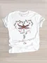 Lässig Tier Rundhals Kurzarm T-Shirt