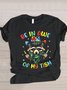 Lässig Tier Rundhals Kurzarm T-Shirt
