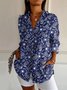 Hemdkragen Langarm Paisley Regelmäßig Mikroelastizität Regelmäßige Passform Bluse für Damen