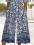Damen Halbarm V-Ausschnitt Regelmäßige Passform Knöchelhose Print Täglich Lässig Geblümt Normal Jumpsuit