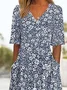 Damen Halbarm V-Ausschnitt Regelmäßige Passform Knöchelhose Print Täglich Lässig Geblümt Normal Jumpsuit