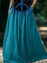Damen Hippie Rundhals Ärmellos Bequem Lässig Print Maxikleid