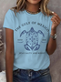 Lässig Textbriefe Rundhals Kurzarm T-Shirt