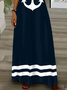 Damen Anker Sommer Print Kleid V-Ausschnitt Ärmellos Unterhose Kleid X-Linie Kleid