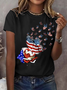 Lässig Tag der Unabhängigkeit (Flagge) Rundhals Kurzarm T-Shirt