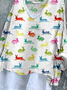 Retro OSTERN (Kaninchen) V-Ausschnitt Langarm T-Shirt