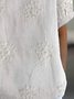 Schalkragen Kurzarm Geblümt Print Leicht Weit Bluse für Damen