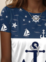 Lässig Meer Rundhals Langarm T-Shirt